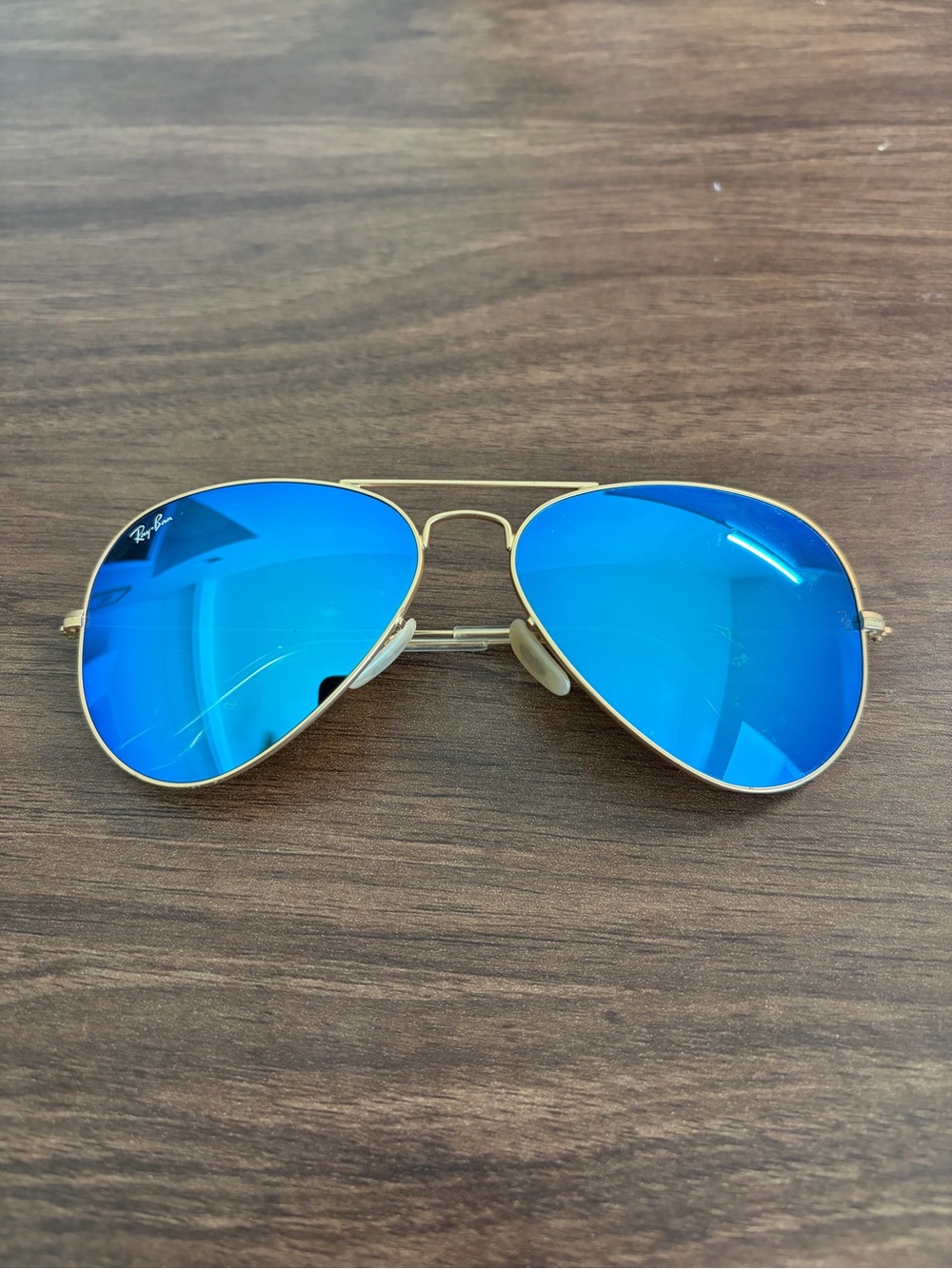 Ray-Ban Aviator Sunglasses - Gold Frame with Blue Lenses